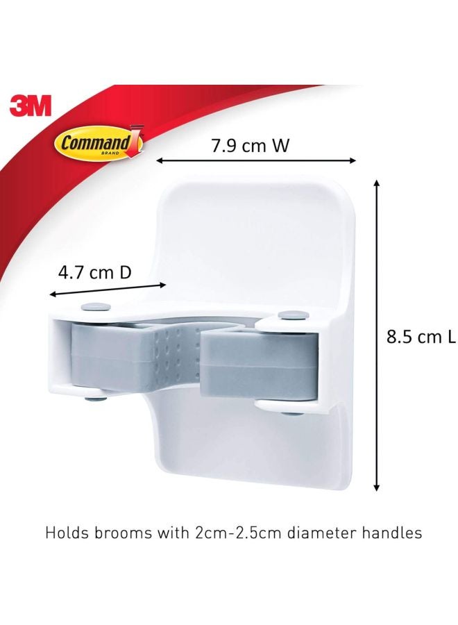 Command - Broom Gripper White/Silver 8.5x4.7x7.9cm - Image 1