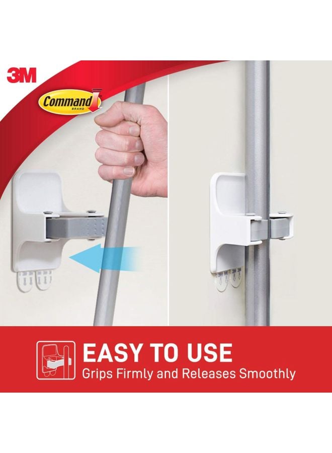 Command - Broom Gripper White/Silver 8.5x4.7x7.9cm - Image 1