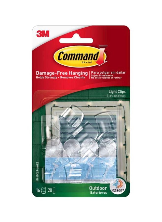 Command 16-Piece, 20 strips Light Clips White S  - Image 1