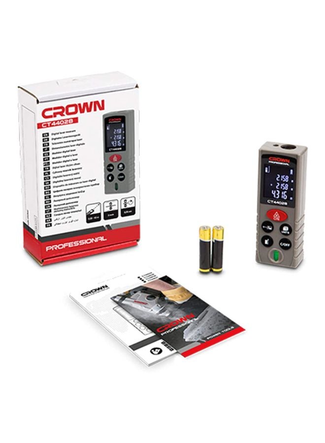 Crown CT44028 Laser Distance Meter Grey 89grams Grey 89grams - Image 2
