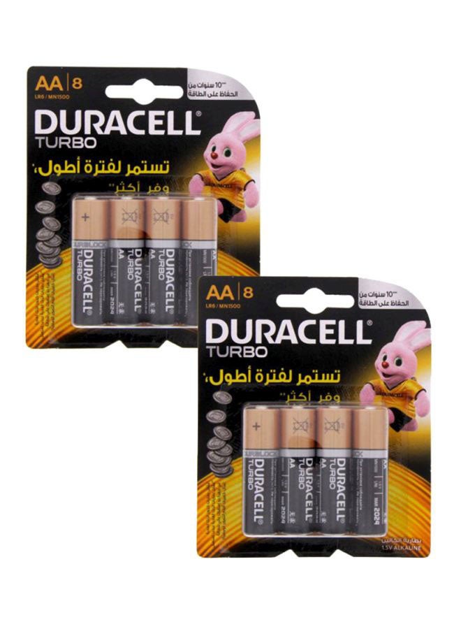 دوراسيل طقم 8 بطارية Turbo AA متعدد الألوان
