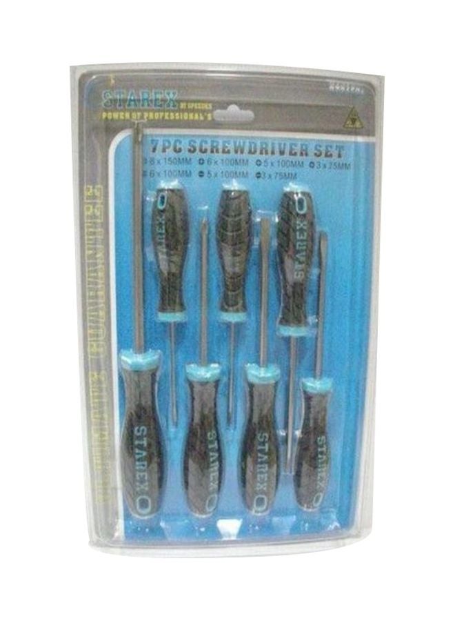 Stanley Multifunction Screwdriver Set Black/Silver/Blue Large 6x150 mm, Medium 6x100mm, Smalle 5x100 mmm, Smallest 3x75 mm. 3x75 