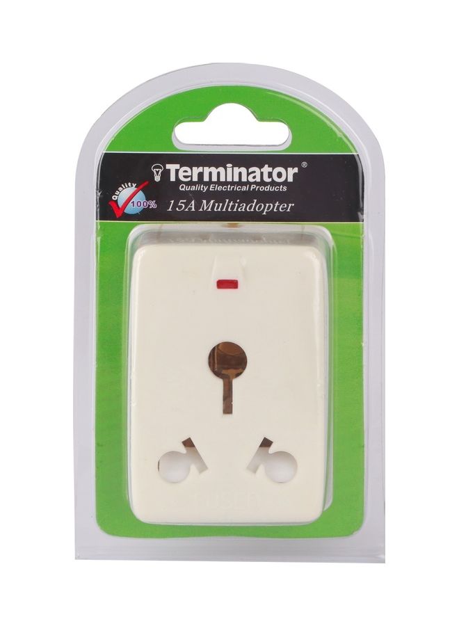 Terminator 15Amp Power Plug Universal Multi-Adapter White - Image 2