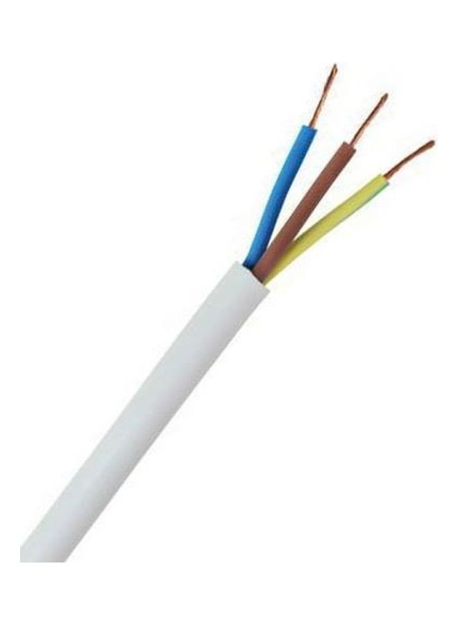 Power 2.5mmx3 Core Flexible Cord Wire White 5meter