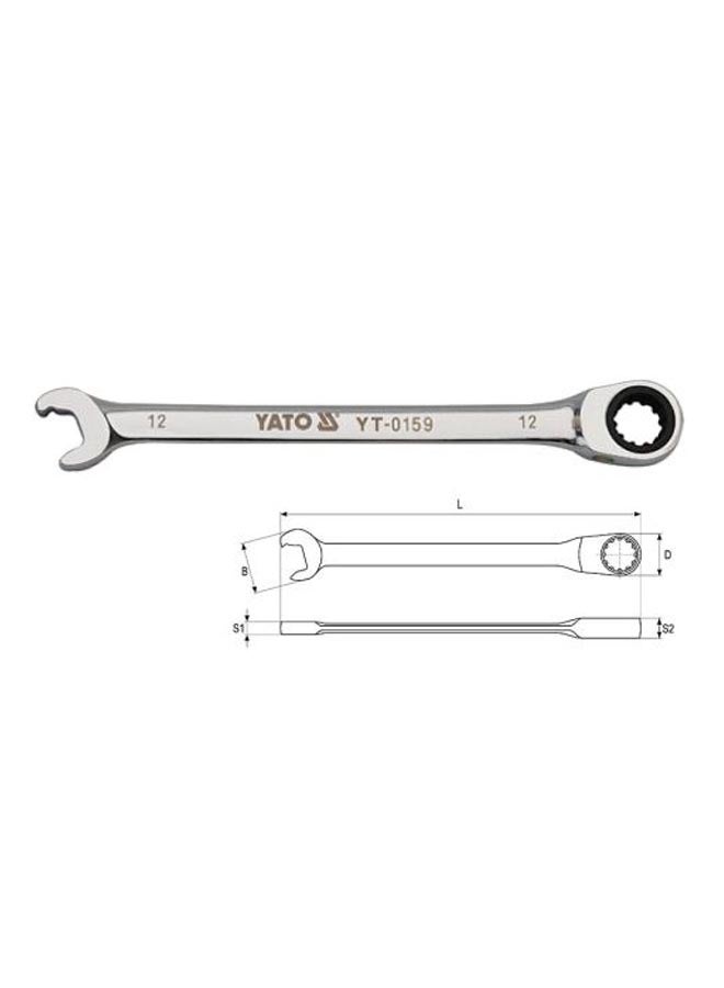 Yato Ratchet Combination Wrench 19mm YT-0165 Silver - Image 2
