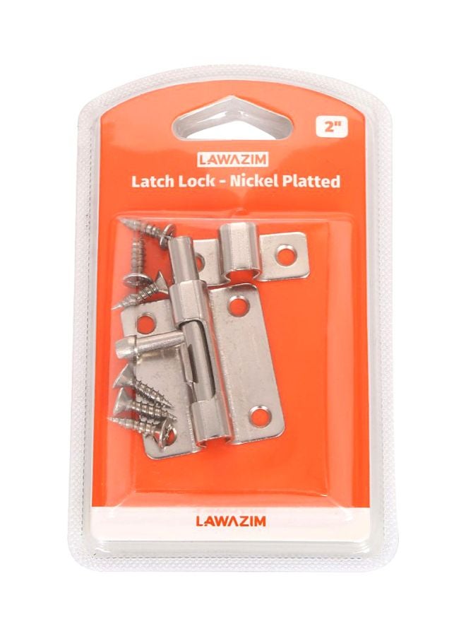 LAWAZIM Nickel Plated Latch Lock Silver 2inch  - Image 3