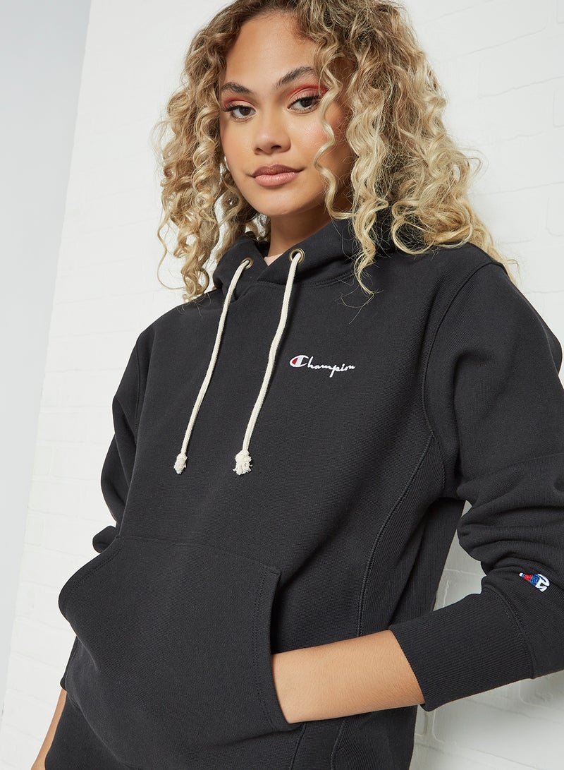 Champion Logo Hoodie Black  - Image 4
