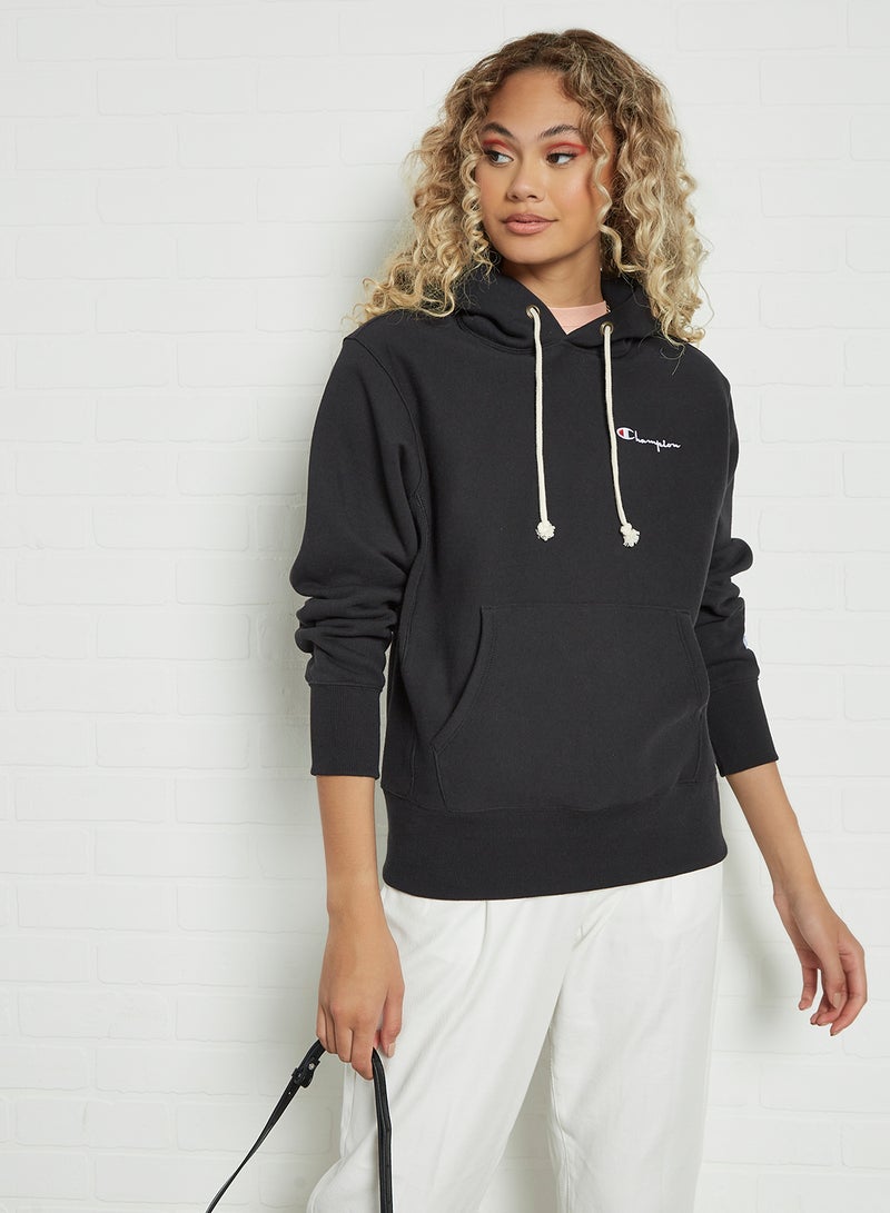 Champion Logo Hoodie Black  - Image 1