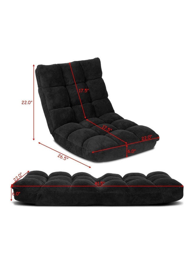 A TO Z Floor Chair Foldable Lounger Black - Image 2