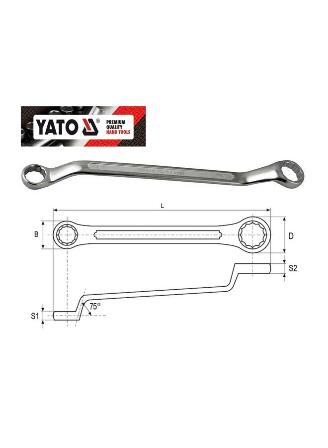 Yato Bi-Hexagonal Ring Spanner YT-0383 Silver - Image 2