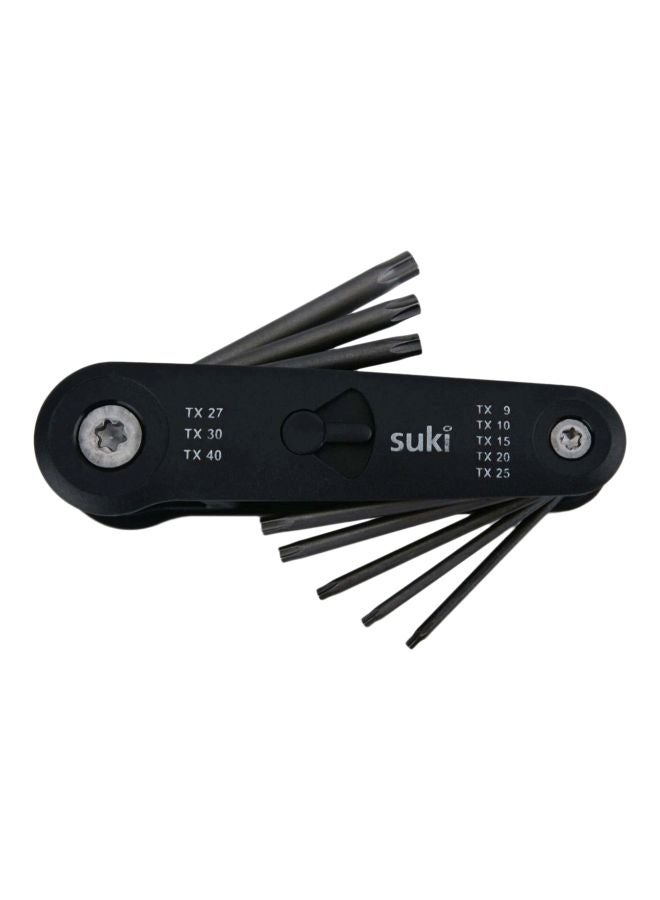 سوكي طقم مفاتيح ربط قابل للطي مكون من 8 قطع أسود