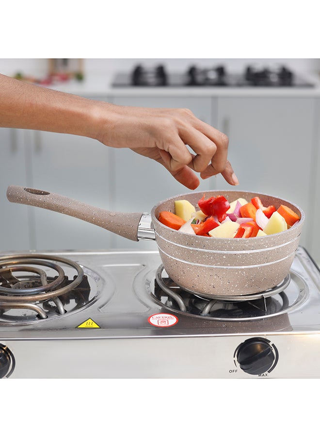Royalford - Granite Coated Smart Saucepan Brown 16cm - Image 1