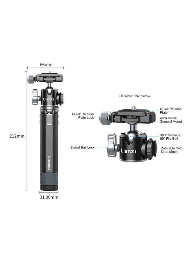 Ulanzi - 360-Degree Extendable Tripod Black - Image 1