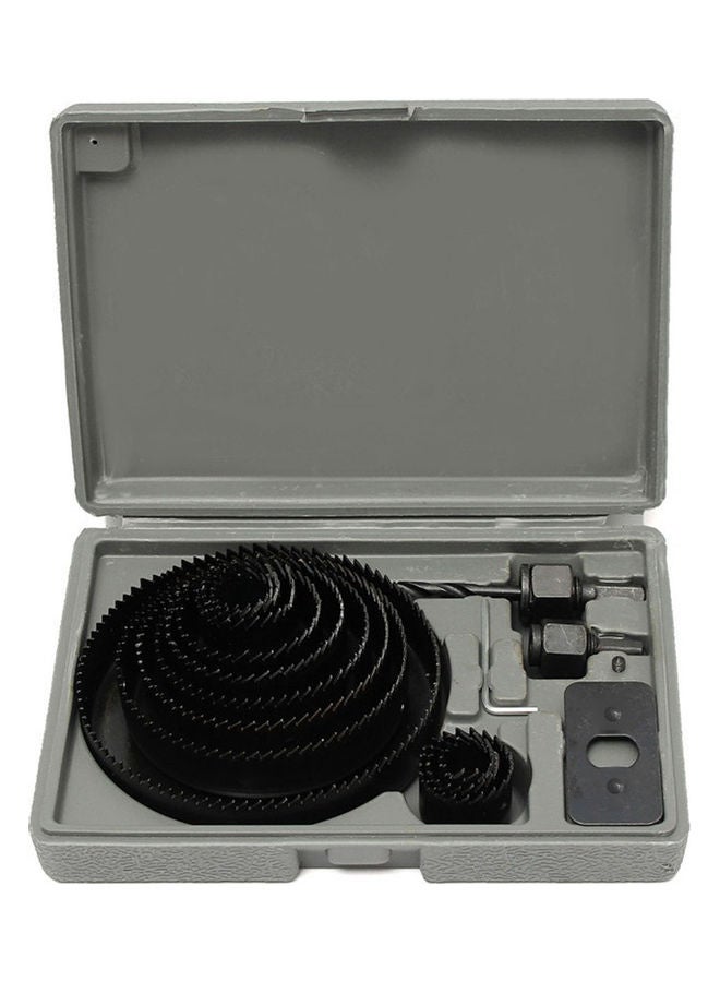 16-Piece Woodworking Wood Drills Tapper Hole Saw Set Black - Image 1