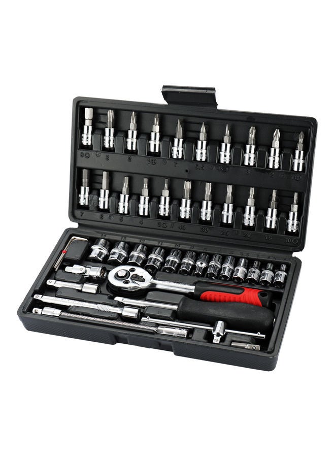 Generic 46-Piece Multifunctional Professional Steel Socket Wrench Tool Set Silver  - Image 1