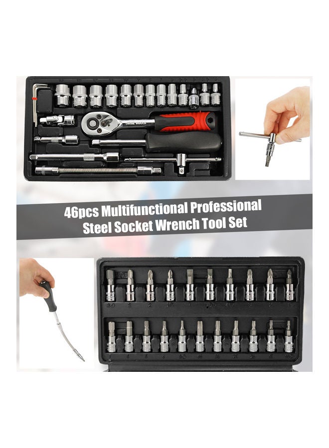 Generic 46-Piece Multifunctional Professional Steel Socket Wrench Tool Set Silver  - Image 2