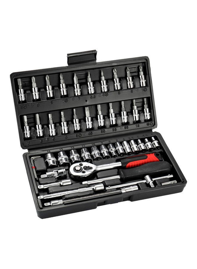 Generic 46-Piece Multifunctional Professional Steel Socket Wrench Tool Set Silver  - Image 3
