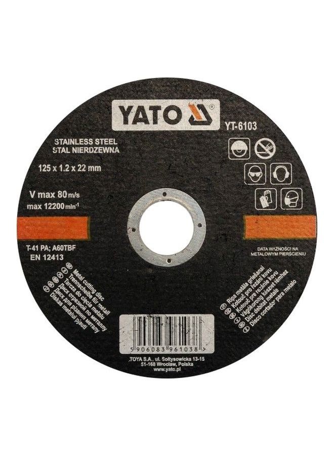 Inox Cutting Disc Black/White/Orange 125x22x12mm
