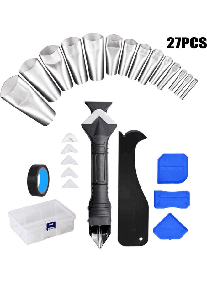 KKmoon 27-Piece Caulking Nozzle Applicator Finishing Tool with Storage Case Multicolour - Image 5