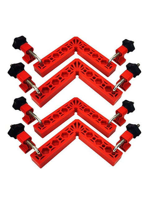 4-Piece Woodworking Positioning Square Red