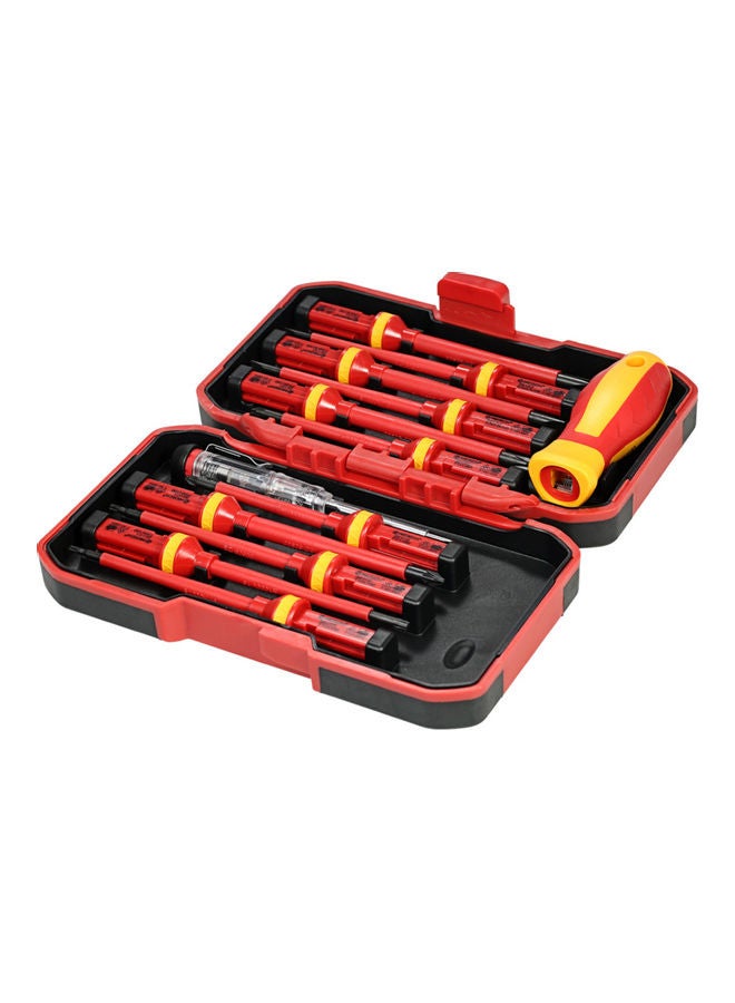 13-Piece Changeable Insulated Screwdrivers Set Red - Image 1