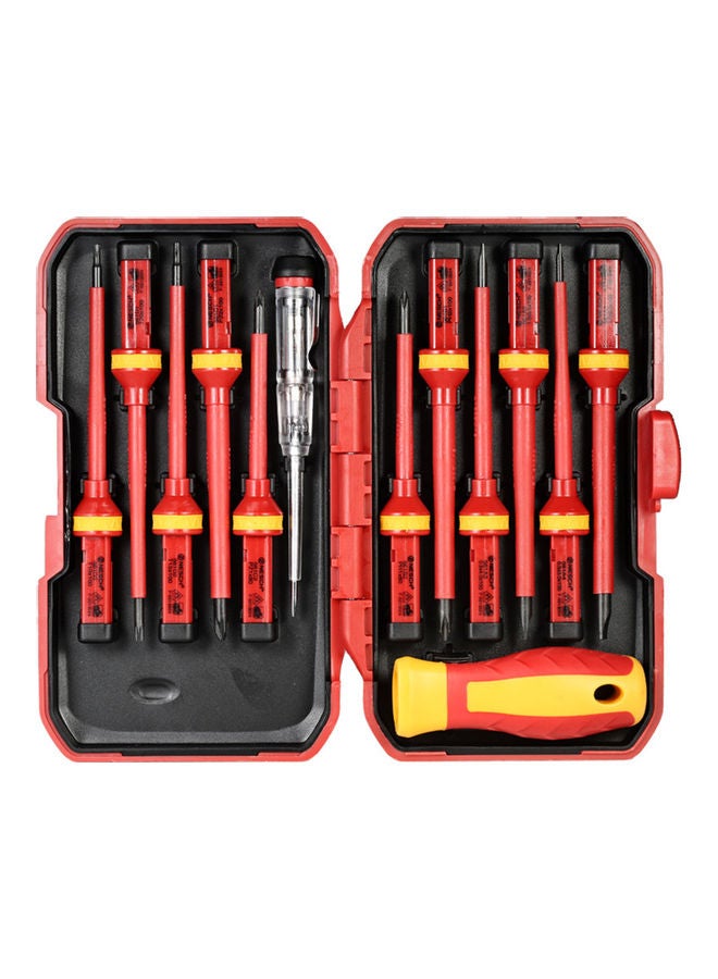 13-Piece Changeable Insulated Screwdrivers Set Red - Image 5