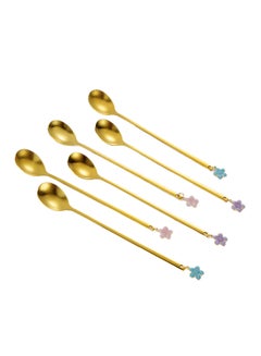 Sunhome 6-Piece Stainless Steel Coffee Spoon Set Gold 18x18x2.5cm  - Image 1