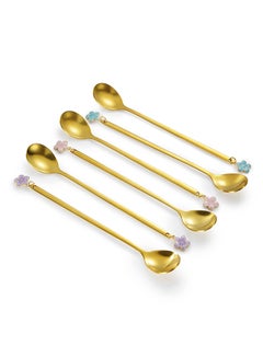 Sunhome 6-Piece Stainless Steel Coffee Spoon Set Gold 18x18x2.5cm  - Image 2