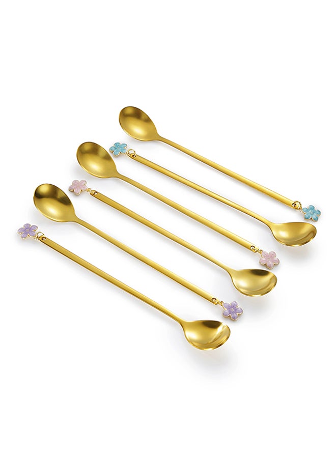 Sunhome 6-Piece Stainless Steel Coffee Spoon Set Gold 18x18x2.5cm  - Image 2