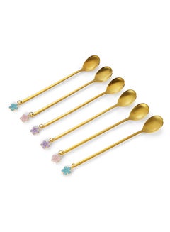 Sunhome 6-Piece Stainless Steel Coffee Spoon Set Gold 18x18x2.5cm  - Image 3
