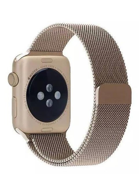 Milanese Loop Stainless Steel Replacement Band For Apple Watch Series 7/6/SE/5/4/3/2/1 38/40/41mm Gold