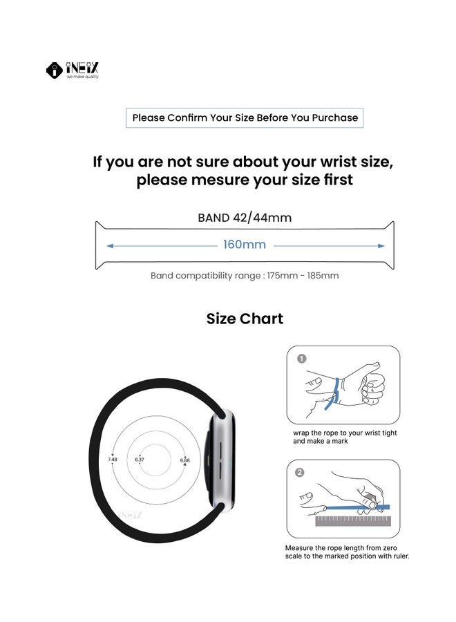 INEIX Replacement Strap Band for Apple Watch 42/44 mm Black - Image 3