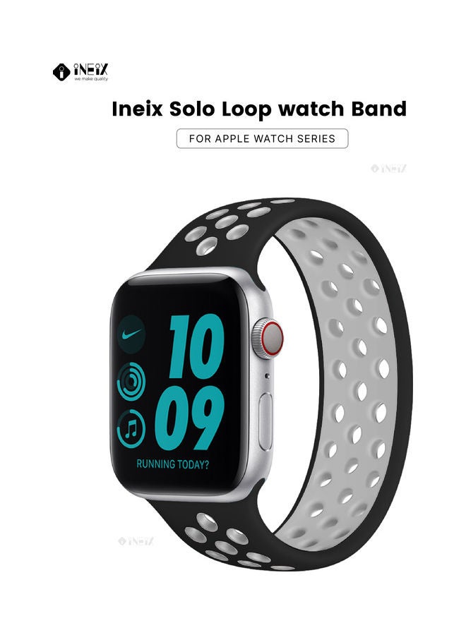 INEIX Replacement Strap Band for Apple Watch 42/44 mm Black/Grey  - Image 1