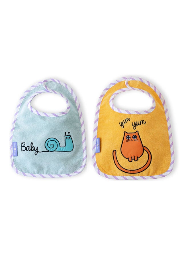 Milk & Moo - 2-Piece Tombish Cat And Sangaloz Baby Muslin Bibs - Image 1