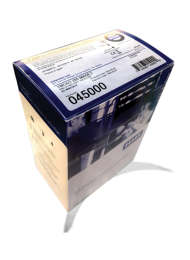 Fargo - 45000 Ymcko Full Color Ribbon For Dtc1000 & Dtc1250E Id Card Printers Multicolour - Image 1