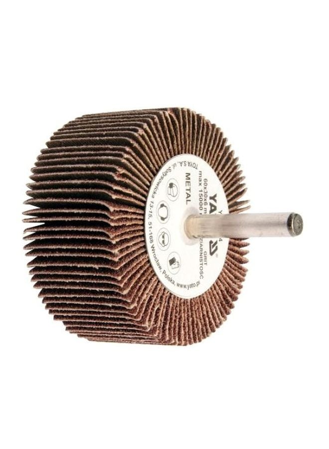 Yato - Flap Wheel With Shaft 60x30x6mm Grit:150 Brown Color YT-83366 Brown/Silver 60x30x6mm - Image 1
