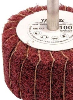 Yato Flap+Abrassive Cloth With Shaft 80x50x6mm Grit:100-Coarse Brown Color YT-83399 Brown/Silver  - Image 2