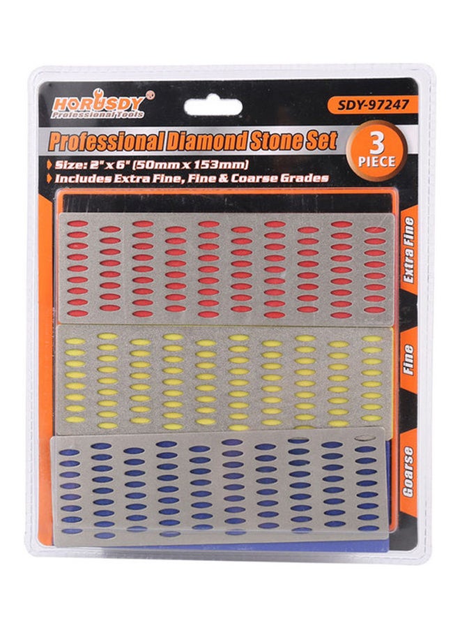 HORUSDY 3-Piece Professional Diamond Stone Grater Knife Sharpening Multicolour - Image 5