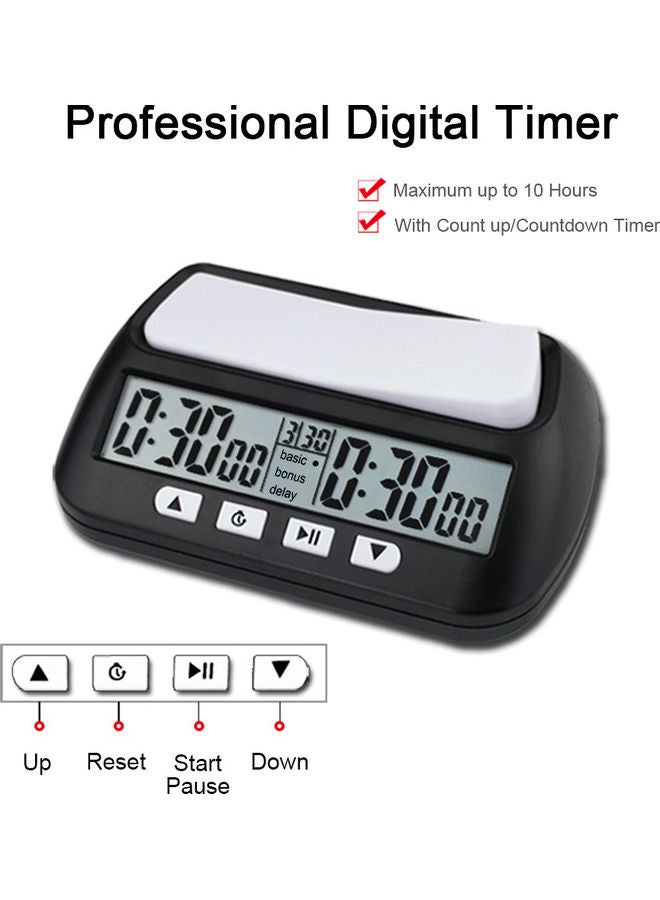 Generic - 3-in-1 Multipurpose Portable Professional Chess Clock 15.00x5.00x10.00cm - Image 1