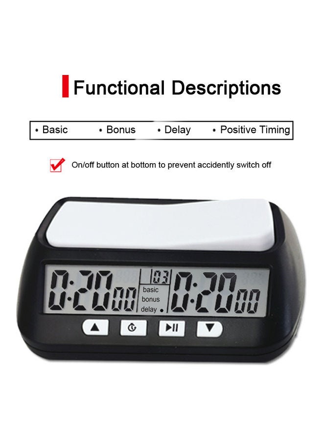 Generic - 3-in-1 Multipurpose Portable Professional Chess Clock 15.00x5.00x10.00cm - Image 1