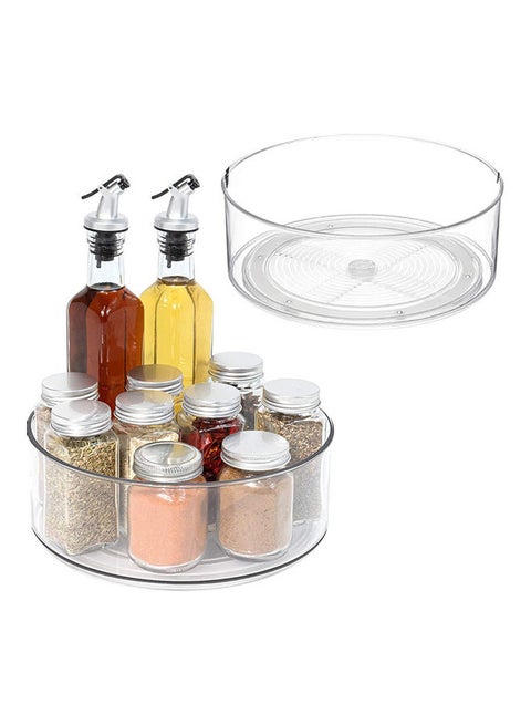 Round Lazy Susan Turntable Container For Kitchen Clear 31x10x31cm