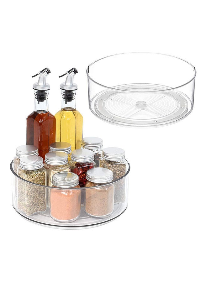 Round Lazy Susan Turntable Container For Kitchen Clear 31x10x31cm