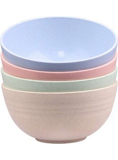 Generic 4-Piece Wheat Straw Fiber Lightweight Bowl Multicolour 15x8x15cm  - Image 1