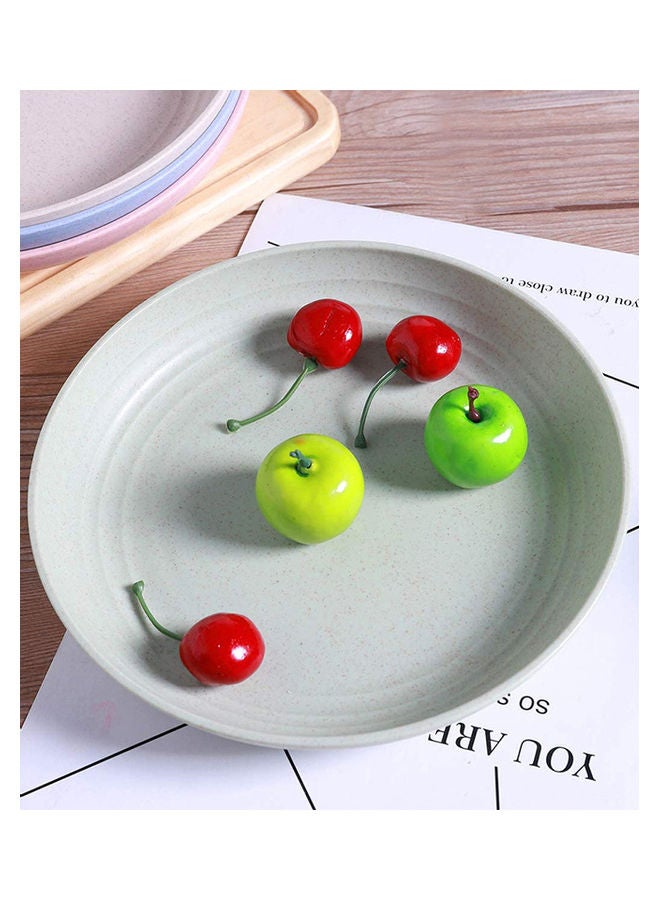 Generic - 4-Piece Unbreakable Lightweight Wheat Straw Plates Perfect For Dinner Dishes, Healthy for Kids Children Toddler And Adult, BPA Free Multicolour 20.5x5x20.5cm - Image 1
