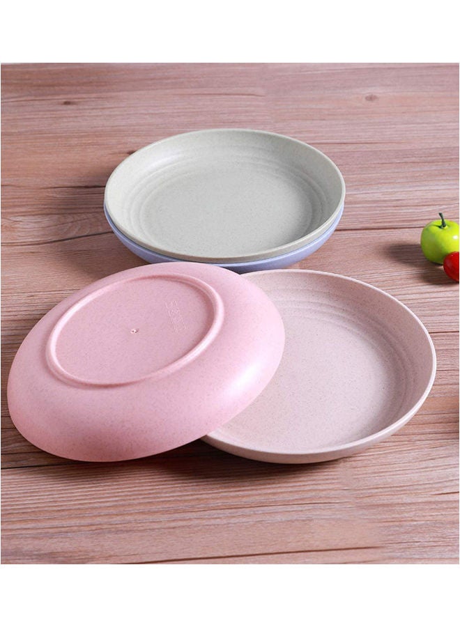 Generic - 4-Piece Unbreakable Lightweight Wheat Straw Plates Perfect For Dinner Dishes, Healthy for Kids Children Toddler And Adult, BPA Free Multicolour 20.5x5x20.5cm - Image 1