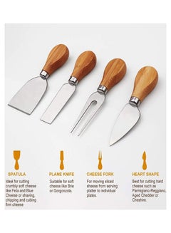 Generic Bamboo Cheese Board And Knife Set Brown/Silver 14x11x0.6inch  - Image 3