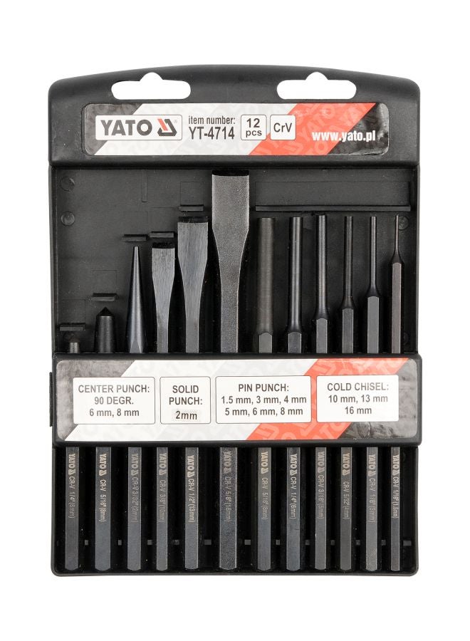 Yato Chisel And Punch Set 12 YT-4714 Black - Image 2