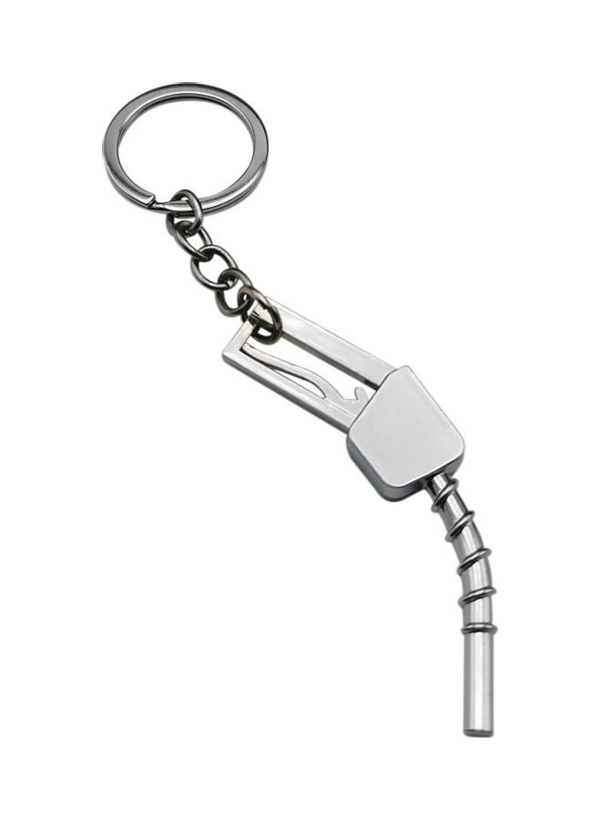 Generic Fuel Pump Car Key Chain Silver  - Image 1