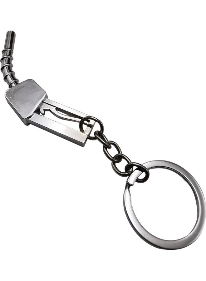 Generic Fuel Pump Car Key Chain Silver  - Image 3