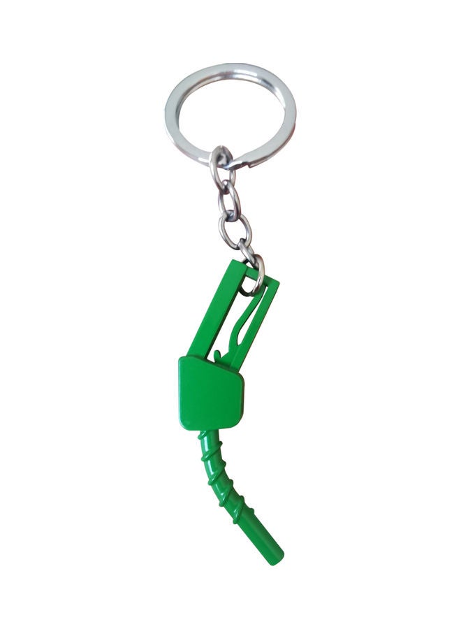Generic Fuel Pump Car Key Chain Green/Silver  - Image 1